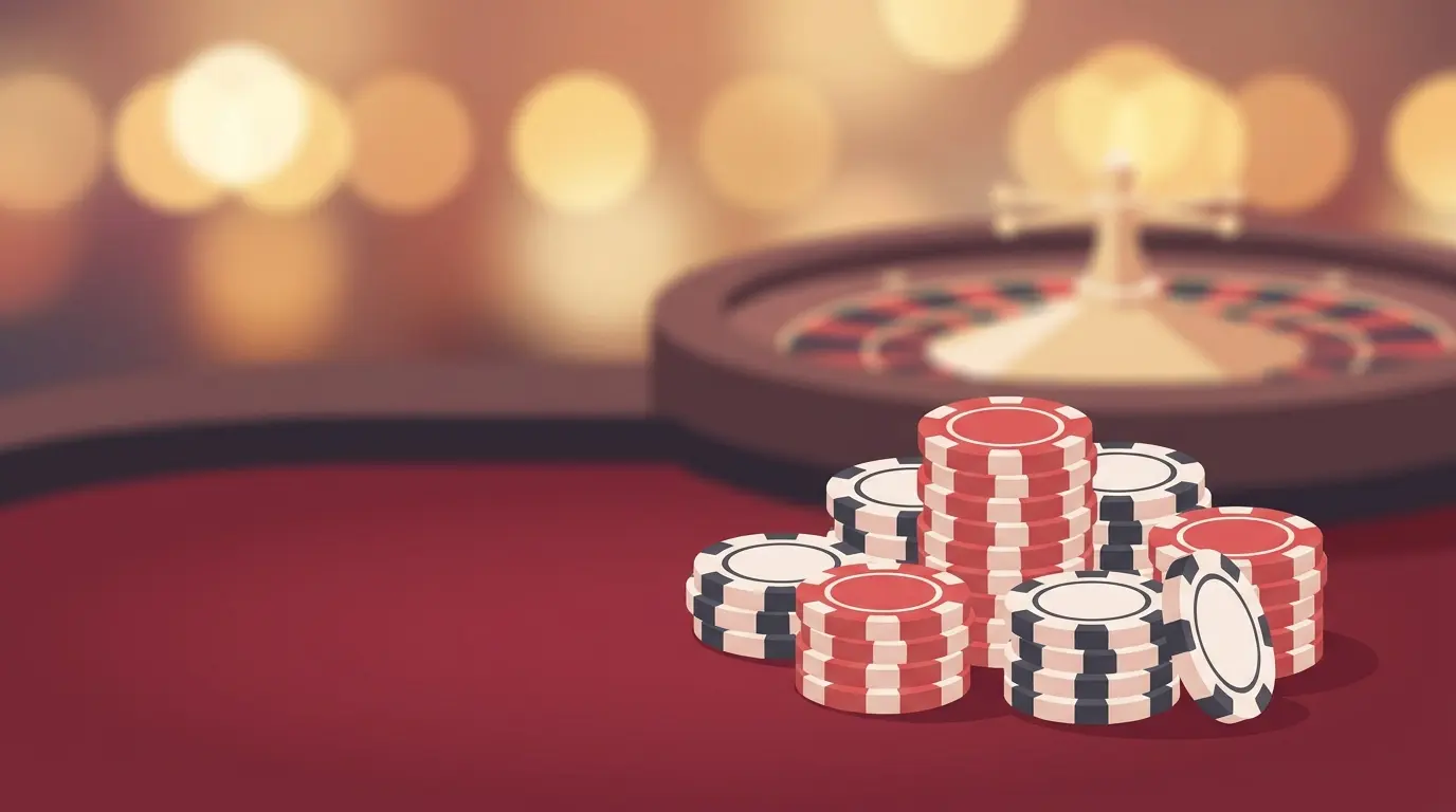 Poker-Chips und Roulette in Schweizer Casino-Atmosphäre