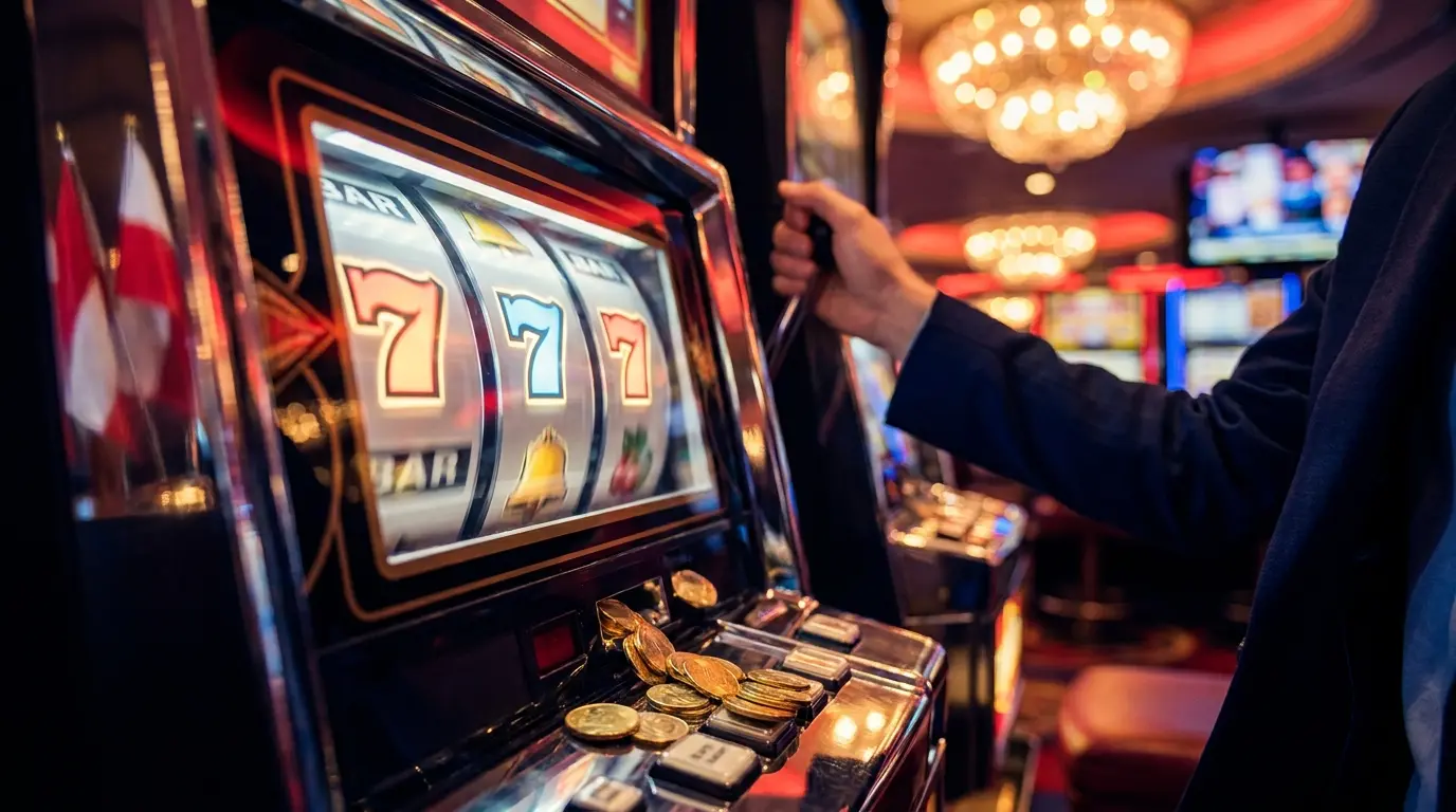 Spilleautomater med gyldne mønter og gratis spins symboler