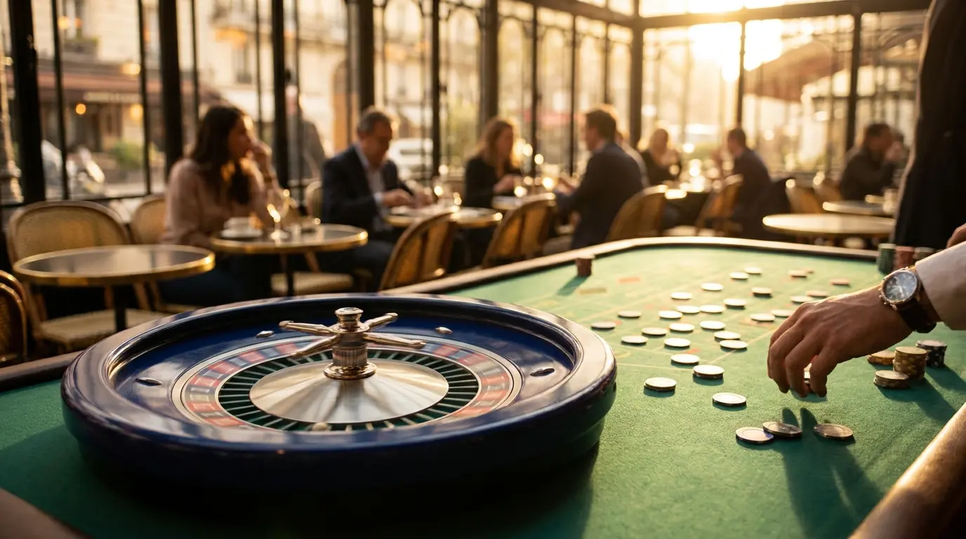 Roulette de casino avec couleurs françaises