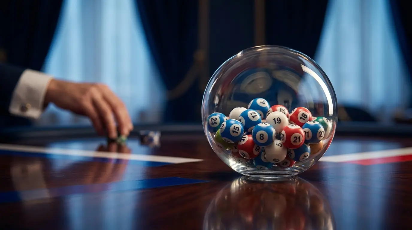 Boules de keno dans une sphère avec reflets tricolores