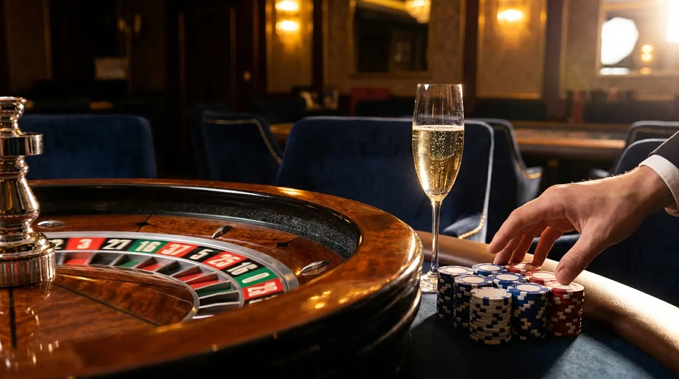 Roulette et jetons de casino aux couleurs françaises