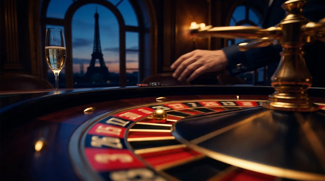 Roulette en mouvement avec Tour Eiffel en arrière-plan