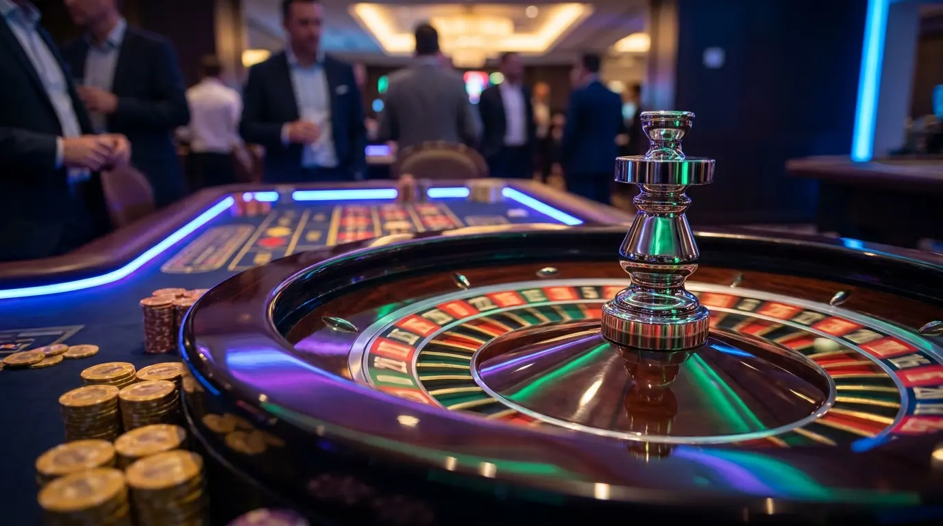 Ruleta girando con fichas doradas y colores de México