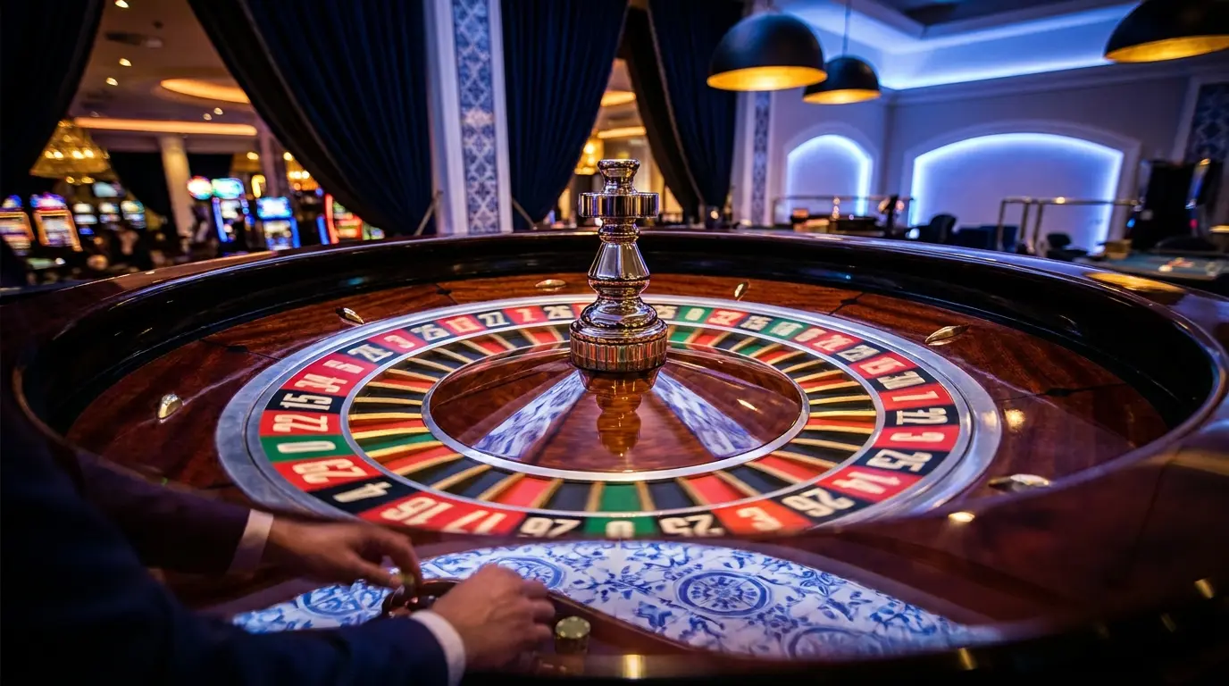Roleta de casino com cores da bandeira portuguesa