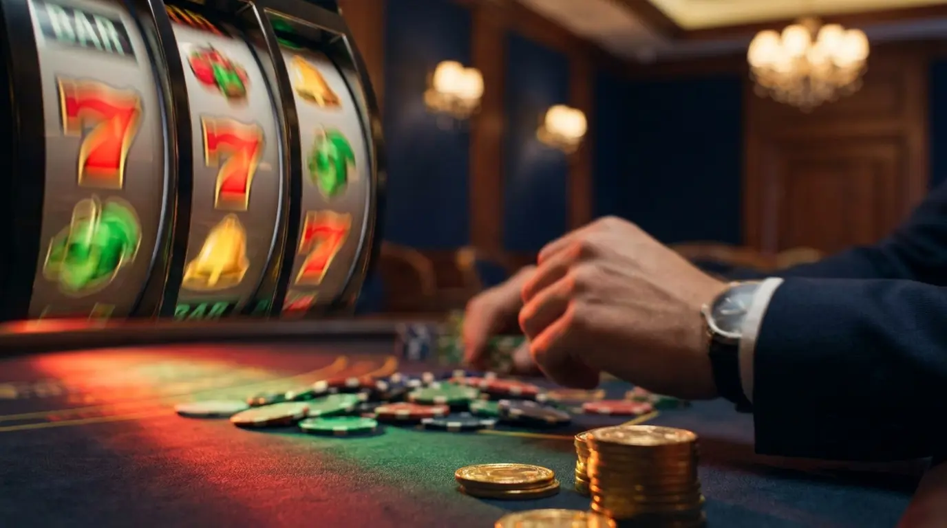 Máquina de slot com rodadas grátis e fichas de casino